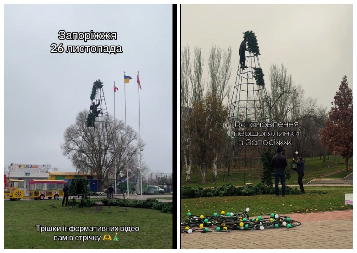 Встановлення новорічної ялинки розпочалось у Запоріжжі