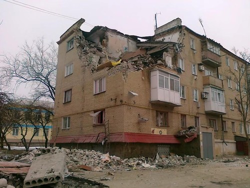 Докучаєвськ після обстрілів. Фото: соцмережі. 